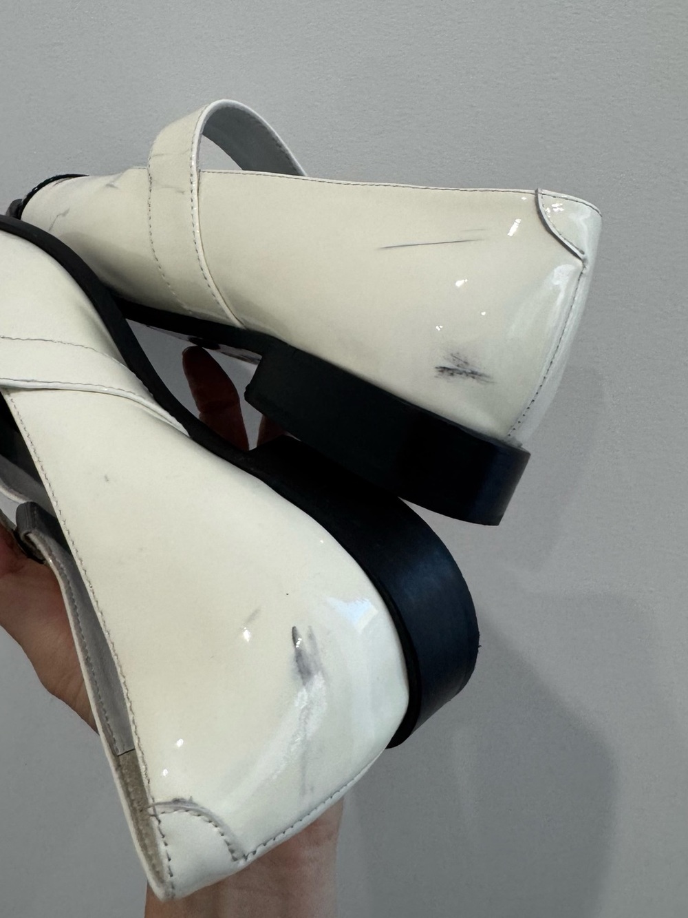Chanel CC Mary Jane Ballet Flats in White Patent Leather - Picture 12 of 14